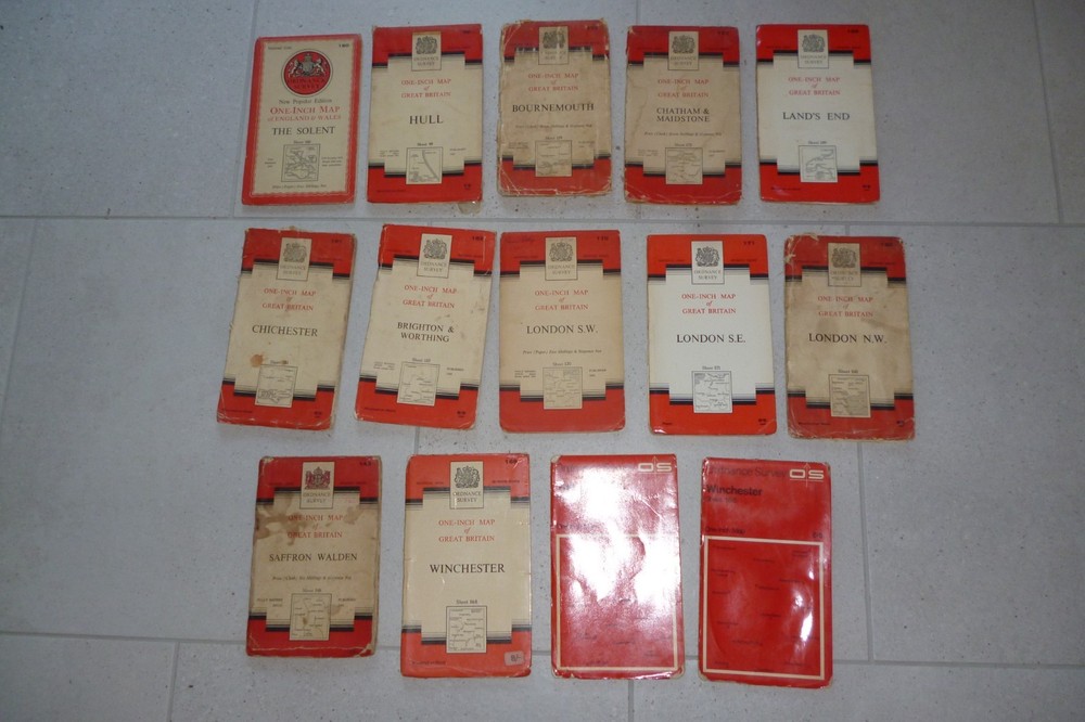 Job Lot Of 14 Ordance Survey Maps