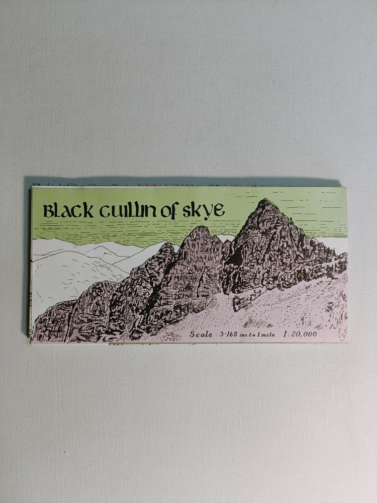 Black Cuillin of Skye 1982 vintage map J Wilson Parker – Cicerone Press 1:20,000