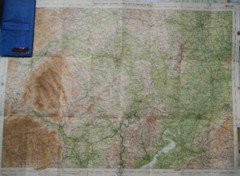 c1914 Bartholomew’s Reduced Survey Tourists & Cyclists linen map No. 23 Hereford