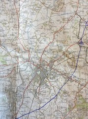 1953 Ordnance Survey One Inch Seventh Series Cloth Map 143 Gloucester & Malvern