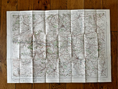 5 x Ordnance Survey Contoured Road Map 1920s 51 95 106 126 133 1 inch: 1 mile