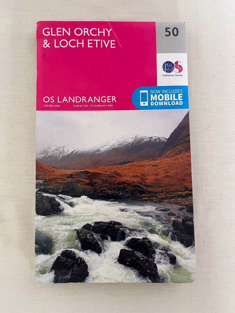 Ordnance Survey Map Glen Orchy Loch Etive OS Landranger No 50 & Mobile Download
