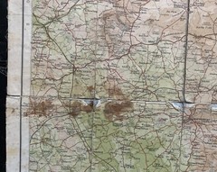 Antique Cloth Map – Bartholomew’s NEW REDUCED SURVEY – 32 SALISBURY PLAIN c 1910