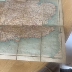 Vintage Bartholomew’s Contour Motoring Map British Isles Lined Back Cloth
