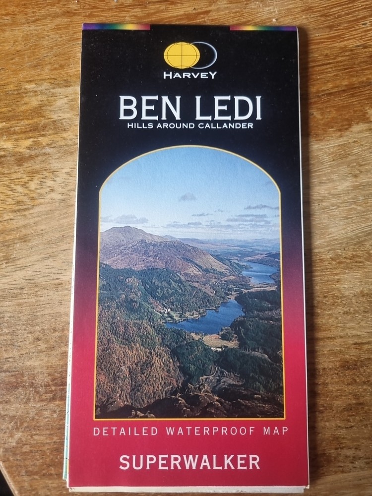 Harvey Superwalker Map 1:25 000 Ben Ledi Hills around Callander Waterproof Paper