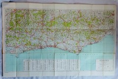 Vintage 1960’s Geographica Road Map Sussex & A-Z Croyden, Purley, Sutton 2001