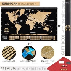 Detailed Extra Large Scratch Off World Map – Luxury Travel Decor & Tracker
