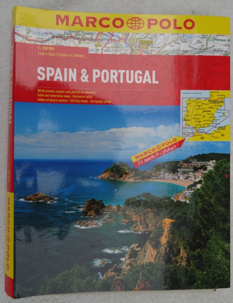 MARCO POLO SPAIN & PORTUGAL ROAD ATLAS 1:300,000. 58 City Maps. POI’s. Scenic ro