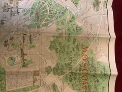 Vintage 1960’s Moscow Tourist MAP Illustrated. hotel guides & events calendar
