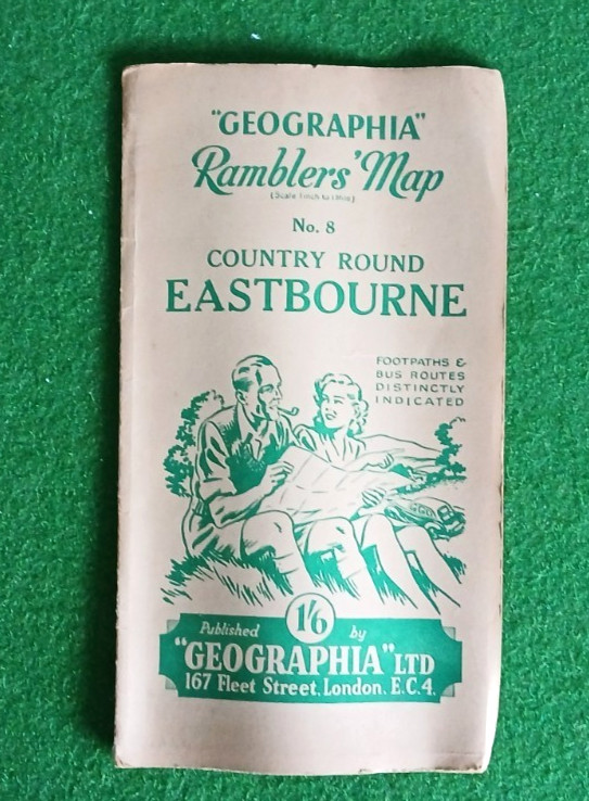 Vintage “Geographia” Ramblers Map No 8 Country Round EASTBOURNE