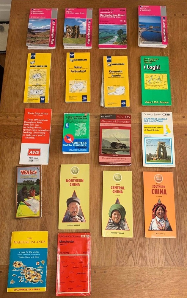 Assorted Maps O.S.- Michelin- Nelles+others Various locations UK, Europe, China