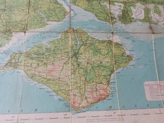 VINTAGE BARTHOLOMEW’S HALF INCH TO MILE CLOTH MAP NEW FORST & ISLE OF WIGHT 33