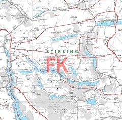 Postcode Sector Wall Map 28 Scottish Highlands – Motorway A & B Road (Paper)