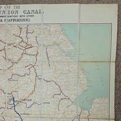 1941 GRAND UNION CANAL Foldout Linen Map Cook Hammond Kell Ltd 76cm x 98cm