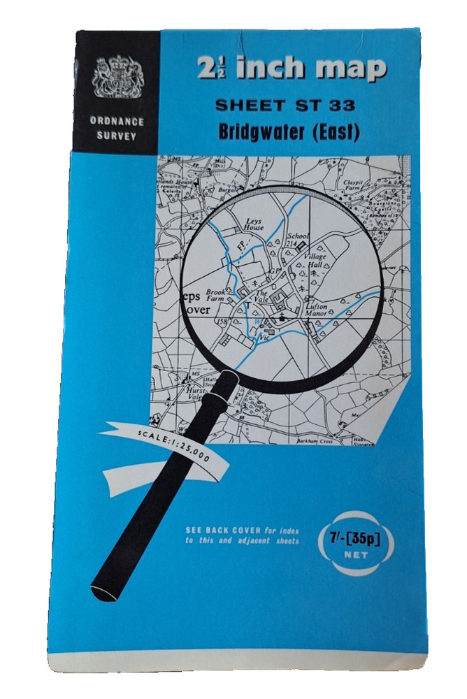 BRIDGEWATER (EAST) ORDNANCE SURVEY 2 1/2 Inch Maps 1960’s 1:25000 sheet ST 33