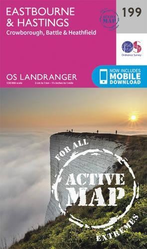 Eastbourne & Hastings, Battle & Heathfield (Map) OS Landranger Active Map