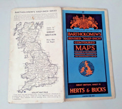 Herts & Bucks Bartholomew’s Half Inch Paper Map Sheet 15 1946