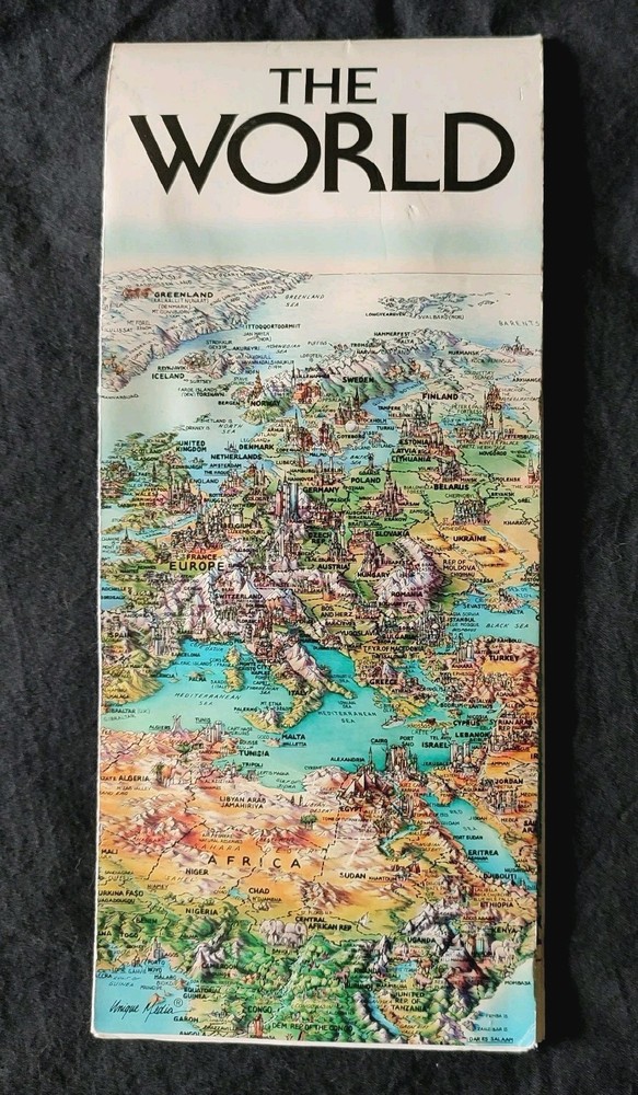 THE WORLD ~ FOLDED Unique Media Map 2001/2002 27×18″/68.5 x46 cm never displayed