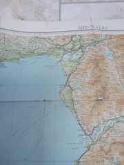Bartholomew’s Paper Maps X2 Oxford & Mid Wales Contoured Half Inch Vintage
