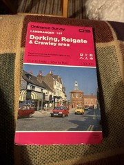 Ordnance Survey Landranger Map 187 Dorking, Reigate, Crawley Area, 1989