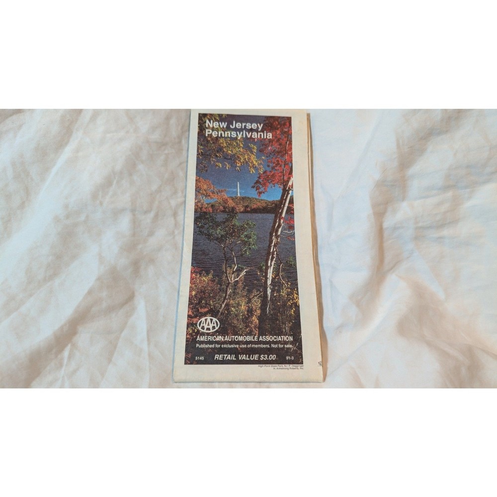 Vintage 1991 AAA Map New Jersey, and Pennsylvania