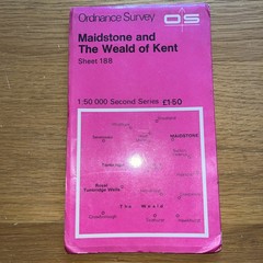 Vintage Ordnance Survey Landranger Maidstone & Weald of Kent 1978 Map 188