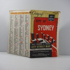 Rare Gregory’s City of Sydney Street Map Vintage 10th edition Clive Barrass