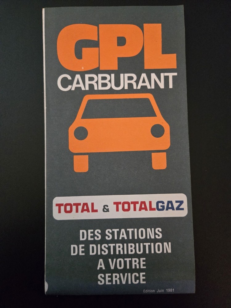 Vintage 1981 GPL Carburant Map Total Totalgaz France LPG Station Directory RARE