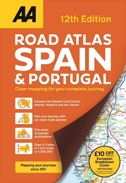 AA Road Atlas Spain & Portugal (Paperback Book)
