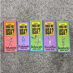 Lot (14) HIGHLIGHTS Which Way USA State Map School Activity Homeschool Learning