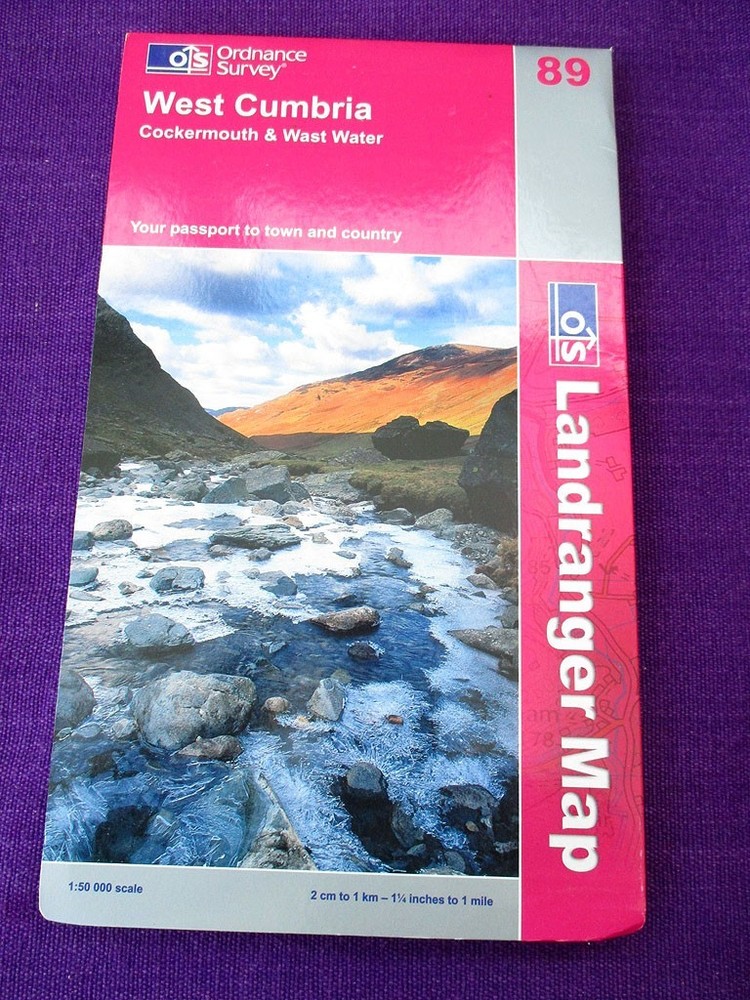 West Cumbria, Cockermouth, Wast Water – OS map 89 – Ordnance Survey Landranger