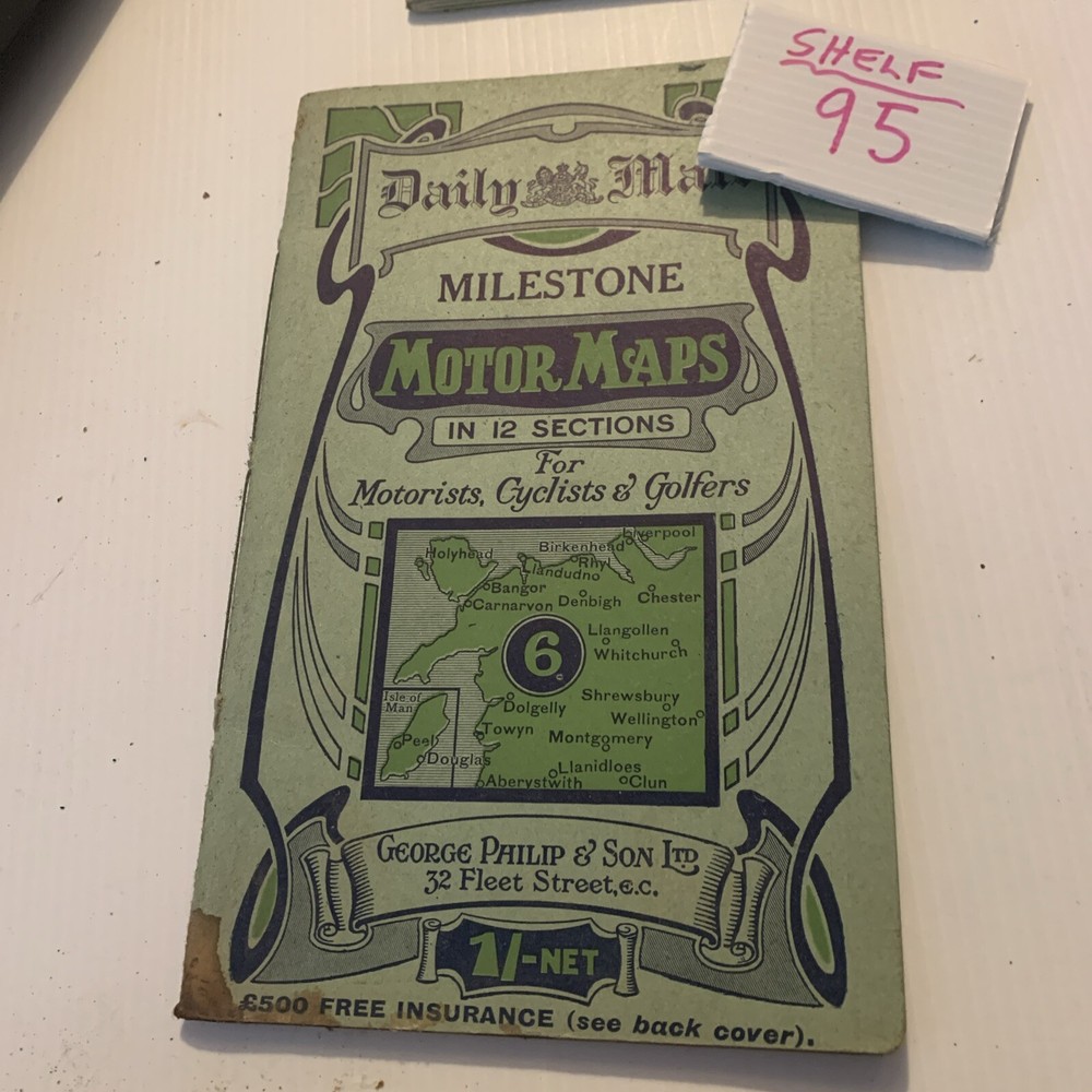 DAILY MAIL MILESTONE MOTOR MAPS IN 12 SECTIONS No 6 SHREWSBURY AREA