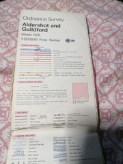 ORDNANCE SURVEY Map SHEET 186 ALDERSHOT AND Guildford 1:50000 SCALE
