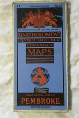 PEMBROKE WALES – Bartholomew’s Half Inch CLOTH MAP Sheet 11