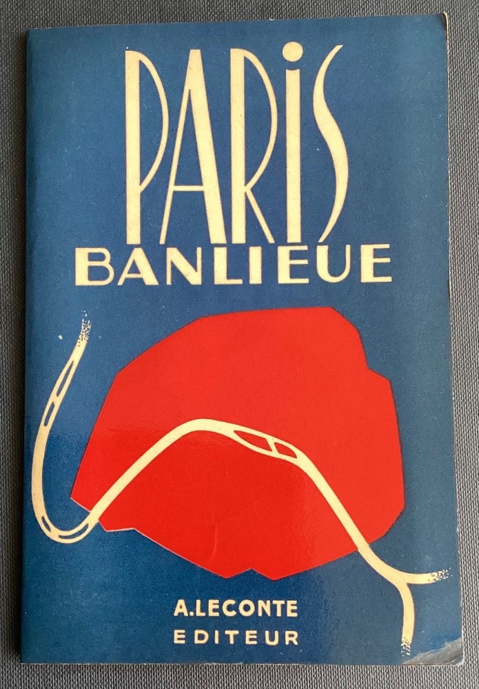 Vintage Pocket Map Of Paris Edited By A.Leconte 20 Arrondissements 80 Quarters