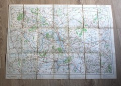 Vintage 1921 Ordnance Survey District Map OXFORD Cloth Backed Map 1 inch 1 mile