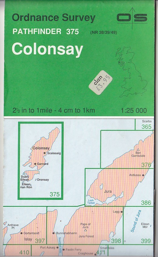 Ordnance Survey Map 1:25,000 Pathfinder Sheet NR 38/39/49 Colonsay