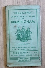 Geographia Large Scale Plan BIRMINGHAM Street Index Colour Map Roads Transport