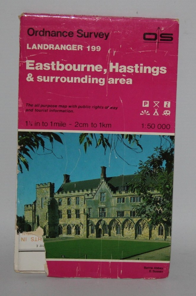 Ordnance Survey Landranger Map – Eastbourne & Hastings, Sheet 199 – 1987