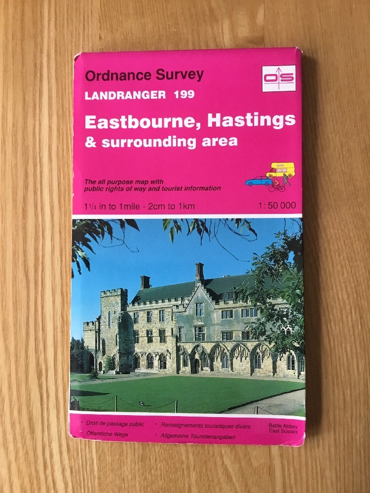 1992 Ordnance Survey Landranger Map 199 Eastbourne , Hastings And Surrounding