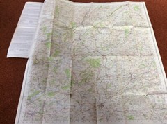 Ordnance Survey Map Sheet 129 LUDLOW one Inch Map 1967 Used, Small Crease Rips