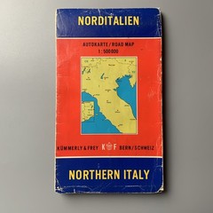Vintage Automobilia Road Map of Northern Italy – Kümmerley & Frey 1967
