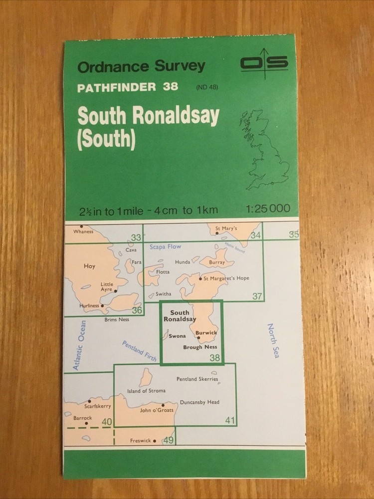 1987 Ordnance Survey Pathfinder Map 38 ND48 South Ronaldsay ( Orkney Islands )