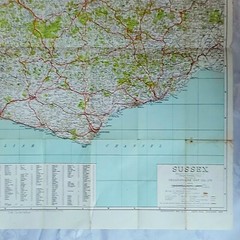 Vintage 1960’s Geographica Road Map Sussex & A-Z Croyden, Purley, Sutton 2001