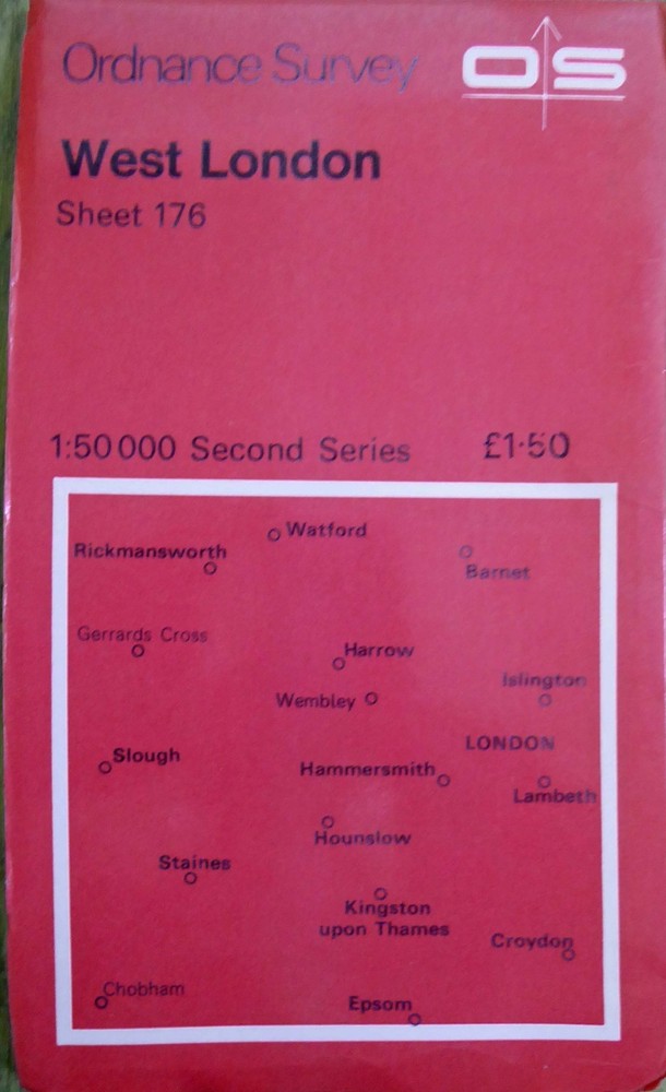 Landranger 176. West London. OS 1:50,000 Map. Ordnance Survey. Vintage.