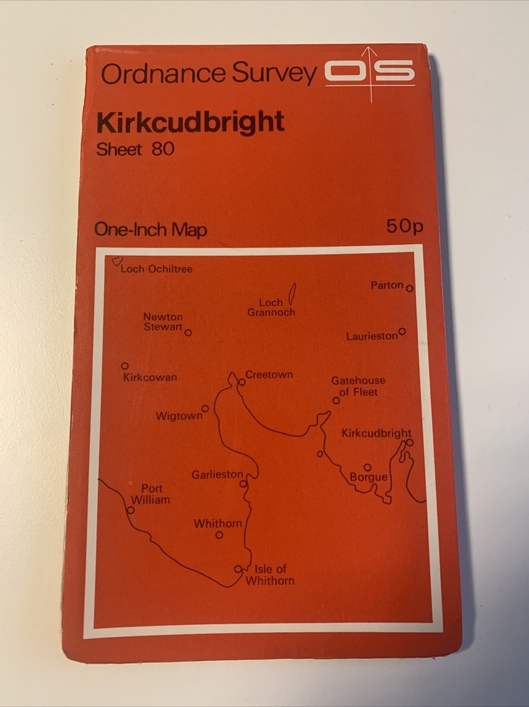 KIRKCUDBRIGHT Ordnance Survey One Inch Map Sheet 80 1963 Wigtown Newton Stewart