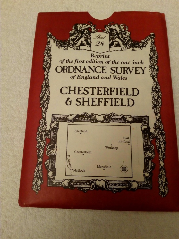 Ordnance Survey One Inch First Edition Reprint Map CHESTERFIELD & SHEFFIELD 28