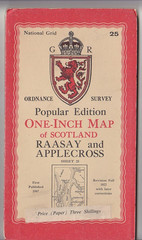 Ordnance Survey Map One Inch Scottish Popular Editon Sheet 25 Raasay, Applecross