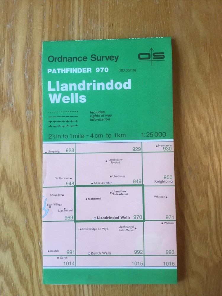 1987 Ordnance Survey Pathfinder Map 970 SO 06/16 Llandrindod Wells (incl Nantmel
