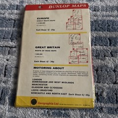 Dunlop, width of road map Wales and West Midlands, 5 miles to 1 inch, vintage